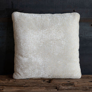 Elegant and Soft Velvet Cushion Embroidered with Gold Thread